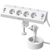 Table Socket 4 Compartments with 2 USB C, Corner Socket