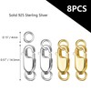 8PCS Solid Sterling Silver 925 Lobster Claw Clasps with Jump