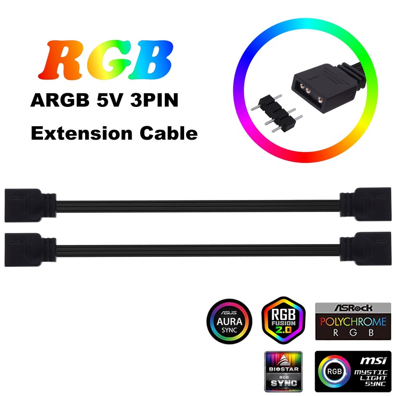 YARCHONN ARGB Extension Cable 5V 3 Pin Addressable RGB Connector
