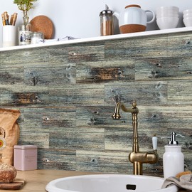 24 Sheets Kitchen Backsplash Tiles Peel and Stick, 12" x 6" Self Adhesive Kitchen Wall Tile Sticker PVC Self Adhesive Subway Tile Stick Waterproof Washroom Wall Panels