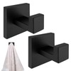 AIWMQYYF Square Black Door Hook, 2 Pcs Wall Mounted Square