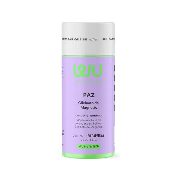 Wu Nutrition® Paz | Glicinato De Magnesio | 120 Cápsulas