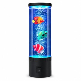 Handsbrain Mini Bubble Fish Lamp, 7 Color Changing Mood Light with 3 Fish