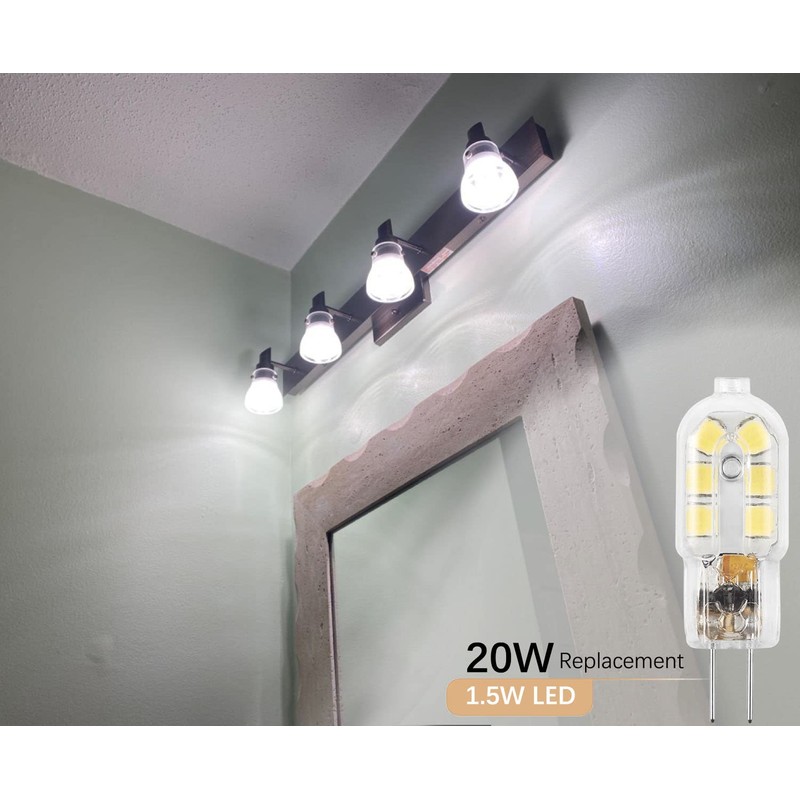 G4 LED Bulb, 12V Bi Pin 20W Halogen Bulb Replacement,