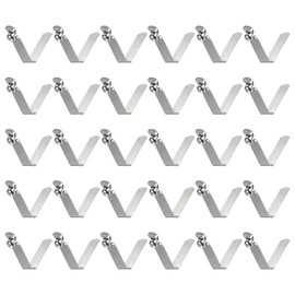 HARFINGTON 30pcs Single Button Kayak Paddle Snap Spring Clip 8x7x42mm 65Mn Spring Steel V-Shaped Hollow Lift Telescopic Locking Tube Pole Clips for Tent Umbrella Camping