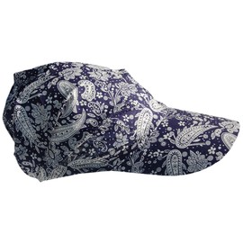 Cool4 A01 Summer Umbrella Headscarf Visor Beach Cap Bandana Sun Protection Hat, Navy (paisley pattern natural)