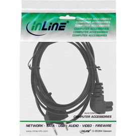 InLine 16650X Power Cable Power Plug to Euro 8 C7 Plug Angled 0.5 m