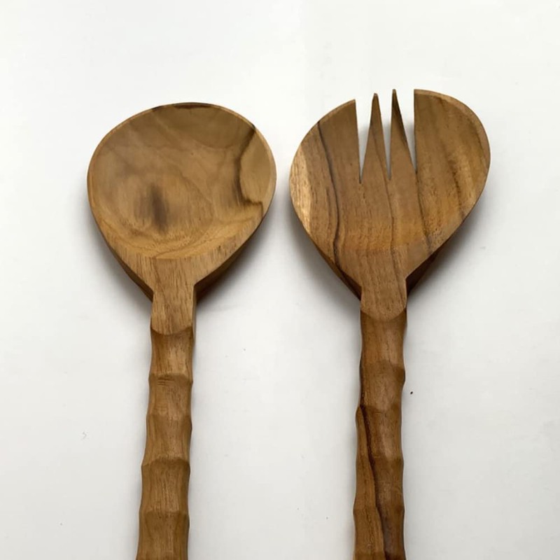 VIE Salad Servers, Teak Wood, 30x7cm