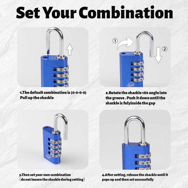 SISAV Combination Lock,4 Digit Gym Combination Padlock for School Lockers,Toolbox,Fence