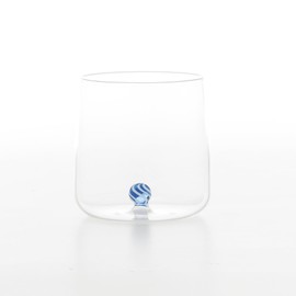 Zafferano Bilia Candy Tumbler Trinkgläser 4er Set, Gläser mit Einer Bunten Kugel Innen, Wassergläser 440 ml, 4 Farben, Spülmaschinenfest, Blau