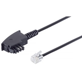 Telephone Cable TAE-F Plug to Western Plug RJ11 RJ14 6P4C with International Assignment for Siemens Telekom Vodafone DSL Telephone 1 x 10 m