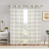 Bapawfish Buffalo Plaid Check Beige Sheer Curtain Panels, Gingham Grommet
