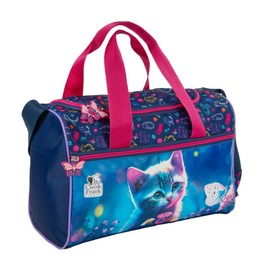 Goldkids - Sporttasche Kinder für Mädchen & Jungen - Umhängetasche mit Katze Motiv - Schwimmtasche mit verstärktem Boden - Trainingstasche 40 cm x 23 cm x 14 cm