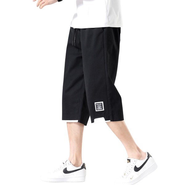 foveitaa Men's Short Pants, Summer, 3/4 Length, Loose Fit, Cargo