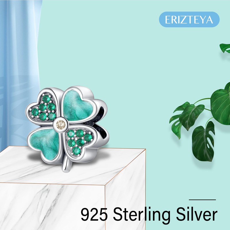 Erizteya 925 Sterling Silver Charms for Bracelets Necklaces, Egg Bunny