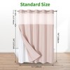 eachope No Hooks Needed Linen Textured Shower Curtain with Snap-in