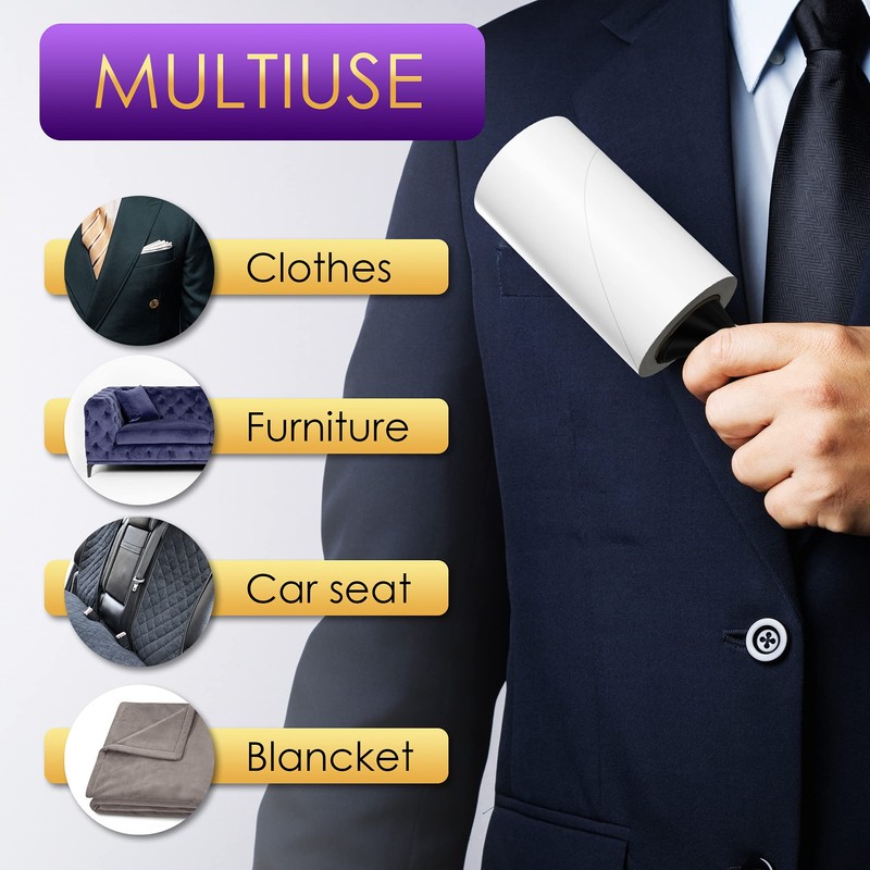 Lint Rollers Value Pack of 450 Sheets / 5 Refills,