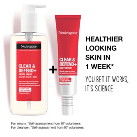 Neutrogena Face Wash, Clear and Defend plus Wash, 200 ml (Pack of 1)