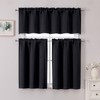 Simplebrand Black Valance for Windows, Short Blackout Curtains for Bathroom/Laundry/Basement