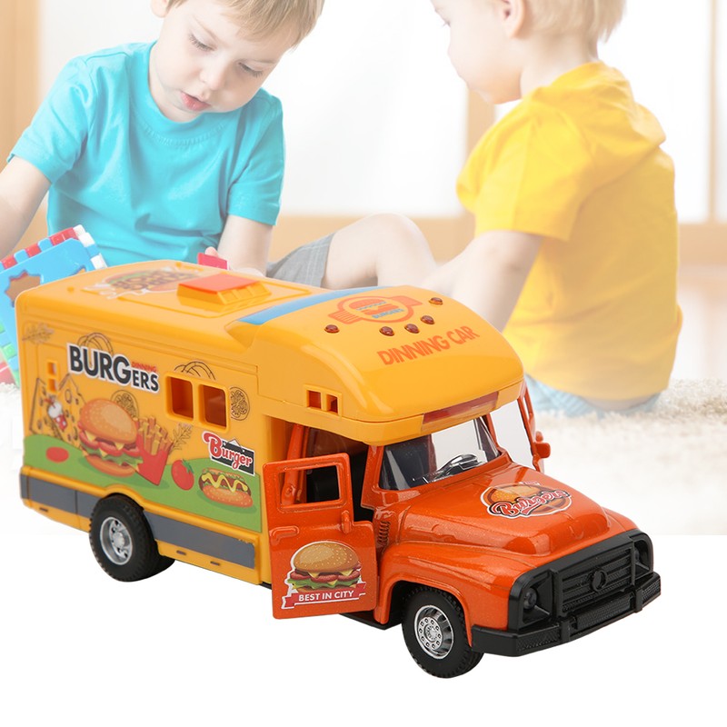 1/28 Simulation Multi‑function Light Music Pull‑back Toy Car Model Kid