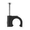 4 mm Round Black Cable Clips, Pack of 100 -