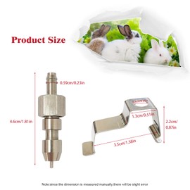 VandanCoop 10pcs 304 Stainless Steel Rabbit Water Nipple Drinker with Card for Rodent Cage