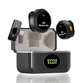 Cvrpaor Wireless Lavalier Microphone for iPhone15/Android, 2-in-1 Mini Lapel Microphone, Noise Cancellation, Omnidirectional Condenser Mic for Video Recording,Interview, Podcast, Vlog, YouTube