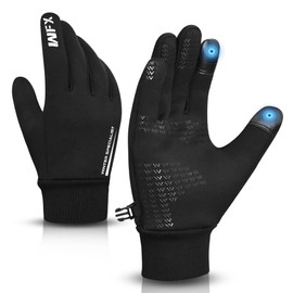 WFX Winter Running Gloves for Men & Women - Touchscreen Anti-Slip Lightweight Thermal Gloves with Fleece Lining, Windproof Warm Gloves for Cycling, Sports, Driving, Hiking & Outdoor Activities (Black)