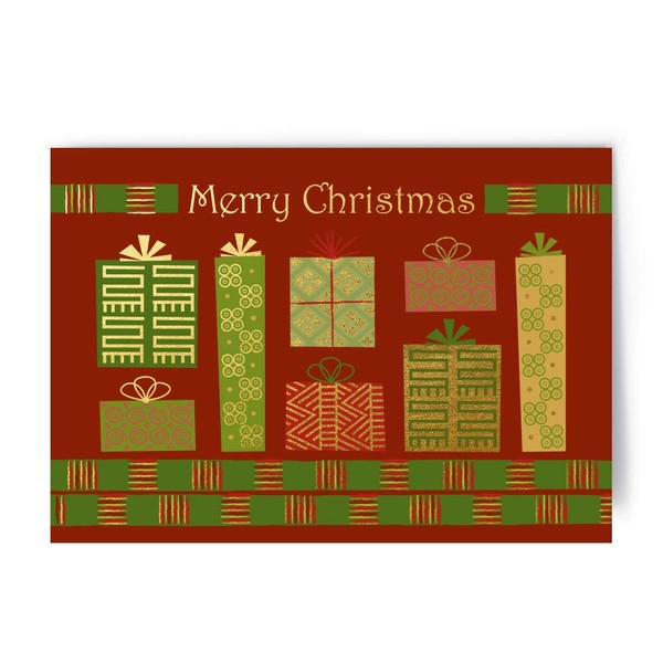 Designer Greetings Gold Foil Embossed Christmas Card with white envelopes in a sturdy red box with clear acetate lid. 18 cards and envelopes per box.125-00676-000