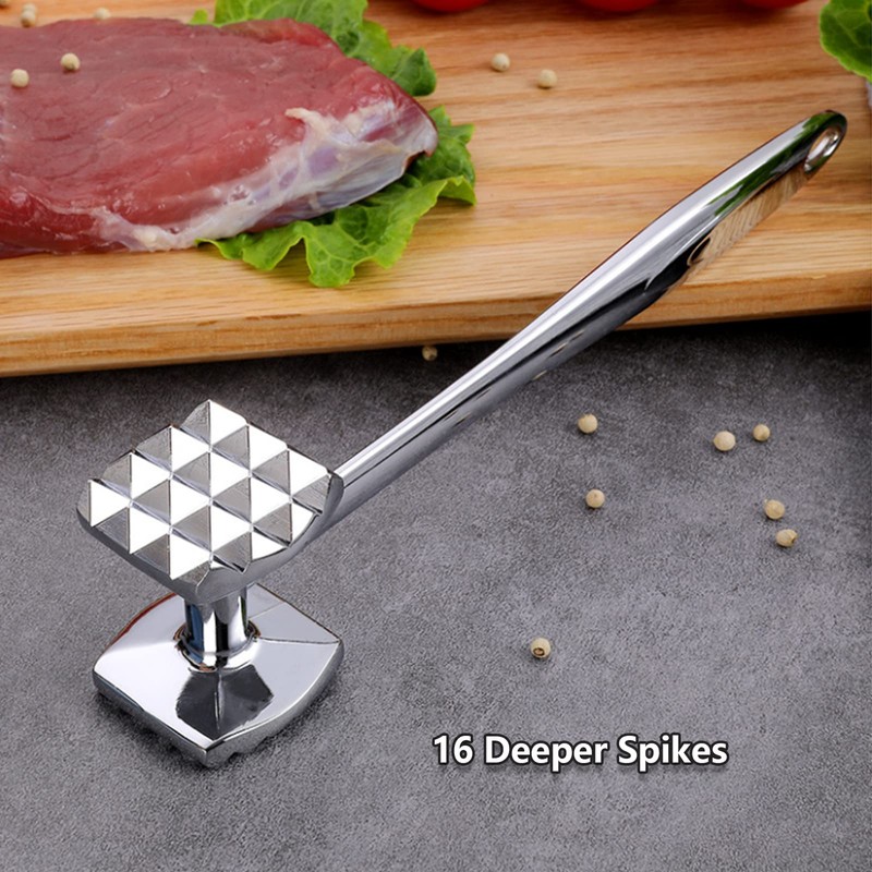 Meat Tenderizer Hammer, Double Side, Heavy Duty Stainless Steel Meat