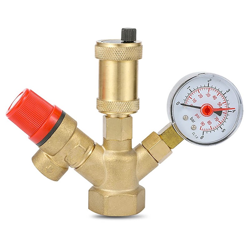 DN25 Brass Boiler Valve, 3-6Bar Adjustable Relief Valve Pressure Regulator
