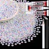 5000Pcs 4mm Resin Jelly Rhinestones with 3Pcs 10ml B7000 Jewelry