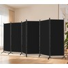 Room Divider-6 Panels Black Folding Privacy Screens, 6 ft Partition