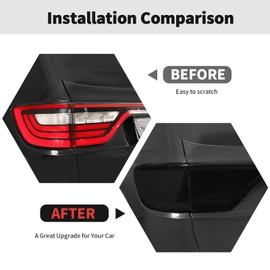RT-TCZ Smoked Black Tail Light Lamp Cover Guard Trim Decoration Exterior Accessories Compatible with Dodge Durango 2014-2024