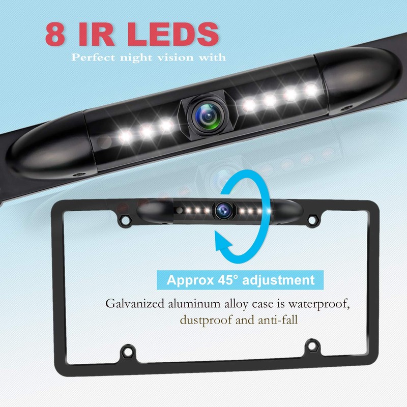 JPP License Plate Backup HD Camera, Rear View Camera 170°