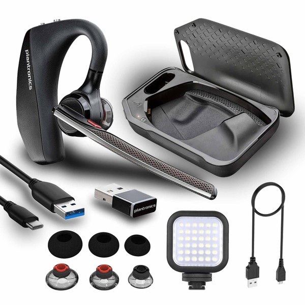 Plantronics Poly Voyager 5200 UC Bluetooth Headset (7K2F3AA) Bundle Including: