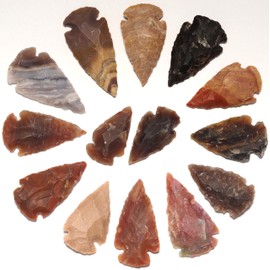 [N2 stone Natural] Chalcedony arrowhead | (Set of 14 [Approx. 25-40mm])