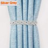 JZK 2 Pairs Silver grey tiebacks for curtains, braided curtain
