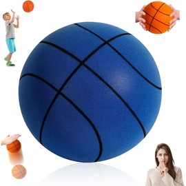 DqsWko Silent Basketball, 2025 Upgrade Dribble Dream Silent Basketball The Handleshh Silent Basketball Dribbling Indoor, Foam Basketball Indoor Training Ball for Various Indoor Activities (Blue)