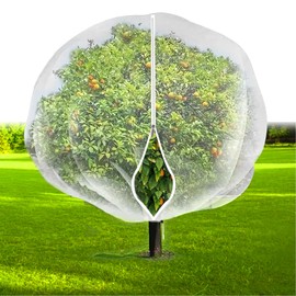 8.2 x 8.2 ft Large Fruit Tree Netting to Protect Fruit from Birds Insect Nettings for Blueberry Bushes Cherry Plant Covers with Zipper and Drawstring Bug Netting for Garden