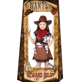 4.5ft Tall Life Size Stand in West Wanted Photo Booth Props Selfie Frames, Western Photo Booth Props for Western, Western Cowboy Cowgirl Theme Party Supplies, Wild West Rustic Party Decorations