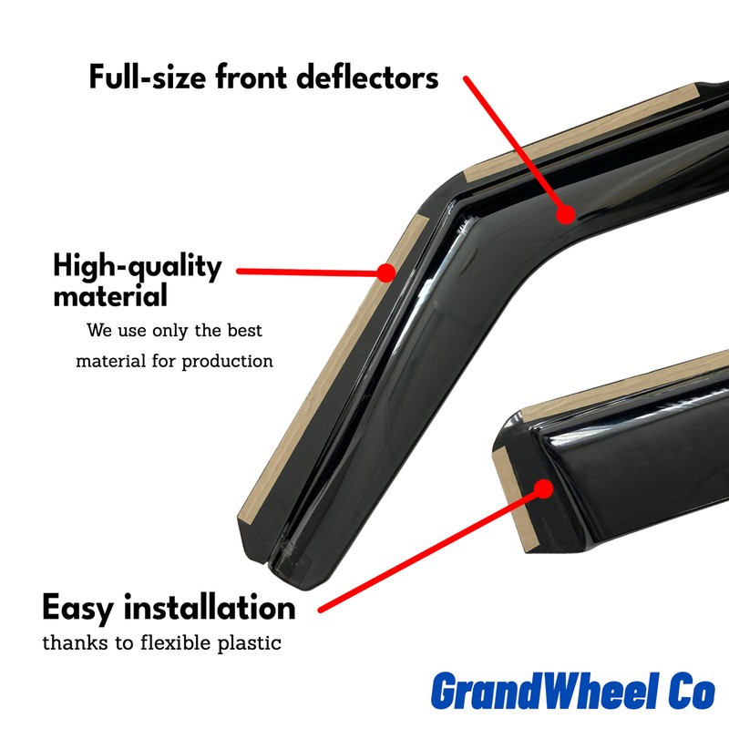 Window Deflectors Smoke Tinted In-Channel Side Window Vent Visor Deflectors