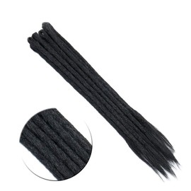 Dsoar Dreadlock Extensions 20 Inch 12 Strands Handmade Synthetic Dreads Twist Braiding Hair Fashion Crochet Braids(1#,Black Color)