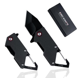 KAMBOLLY Small Pocket Knife, EDC Keychain Knife with 1.6 Inch Blade, Liner Lock, Carabiner and Bottle Opener, Folding Box Cutter Tool for Everyday Carry, Stocking Stuffers Gifts for Father Dad