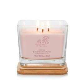 Yankee Candle Joyful Jasmine & Gardenia Well Living Collection Medium Square Candle, 11.25 oz