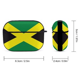 YouTary Jamaican Flag Pattern Compatible with Airpods Pro Case Cover with Keychain Headphone Cover Unisex Shockproof Protective Wireless Charging Headset Accessories