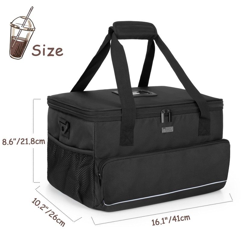 Trunab Reusable 8 Cups Drink Carrier for Delivery with Adjustable