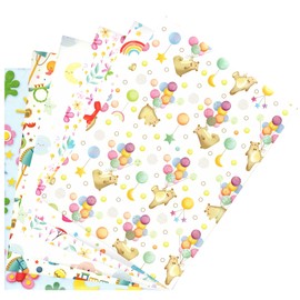 ARKRAFT Wrapping Paper Set 6 Sheets XXL Format 90 x 65 cm Packaging Plastic-Free FSC Paper (Baby)