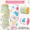 FYSUIMU Easter Wired Edge Ribbon Colorful Plaid Rabbit Fabric Ribbon