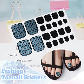 KEWUF 8 Blatt 176 Stück nagelfolie für fußnägel, Fußnägel Nagelfolien Selbstklebend Nagel Sticker Nagelaufkleber Zehennagelaufkleber Art Nail Wraps DIY für fußnägel für Damen Weihnachten Mädchen
